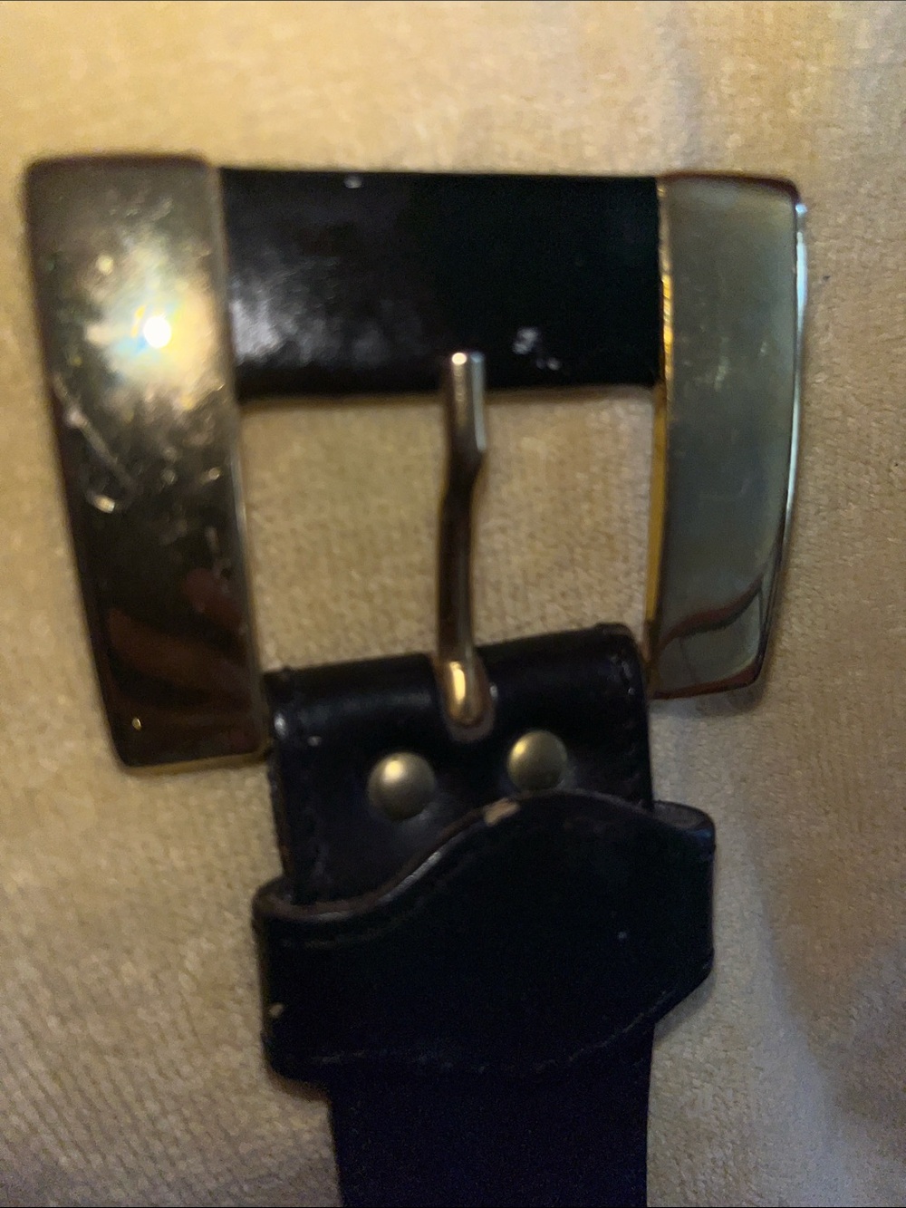 🌺SALE🌺 Italian Black Genuine Leather with gold chain women’s belt in GUC - Picture 8 of 8